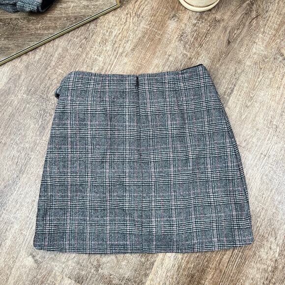 Aritzia Plaid Wilfred Wool/Cashmere Skirt wrap tie flannel mini skirt - Picture 4 of 7
